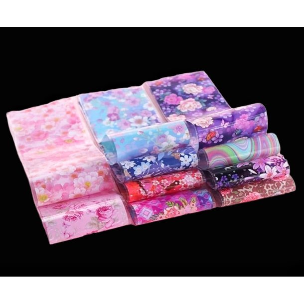 10 stk. Blomster Mix Foil