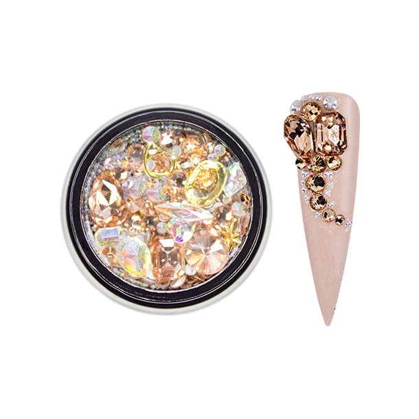 NailArt RhineStones &amp; Overlays Mix rose gold