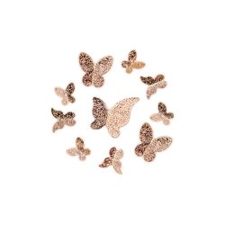 3D sommerfugle metal Rose Gold