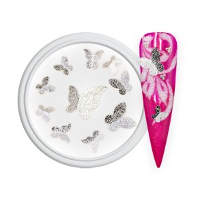 3D sommerfugle metal Slv