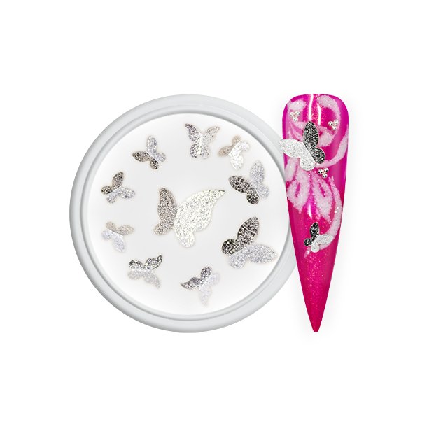 3D sommerfugle metal Slv