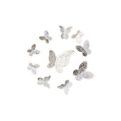 3D sommerfugle metal Slv