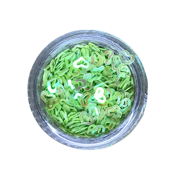 Nailart Open Hearts 3g - Lysegrn