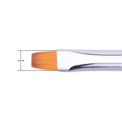 MollyLac Pro Gel Rainbow Square Brush #6 - 7mm.