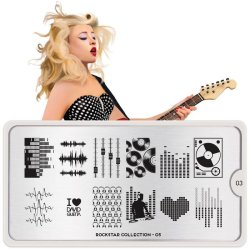 Rock star Stamping Plate 03