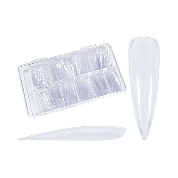 500 Box stiletto Tips #Mix Long clear (extra wide)