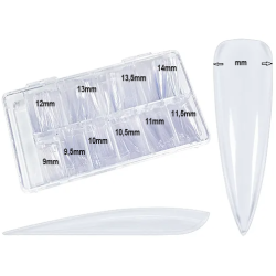 500 Box stiletto Tips #Mix Long clear (extra wide)