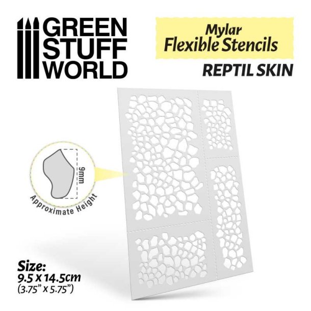 Flexible Stencils - REPTIL SKIN genanvendelig